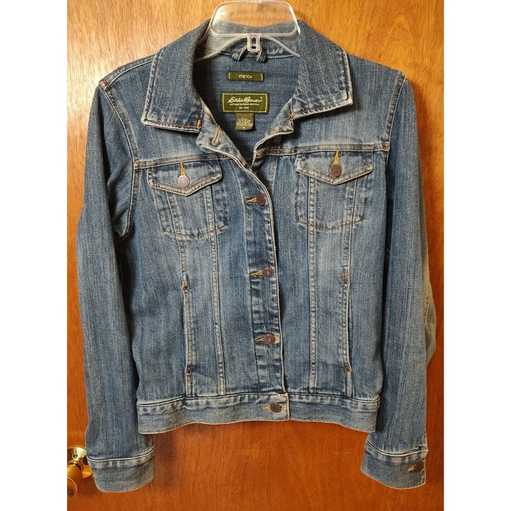 Eddie Bauer size M stretch jean jacket excellent condition cotton/spandex